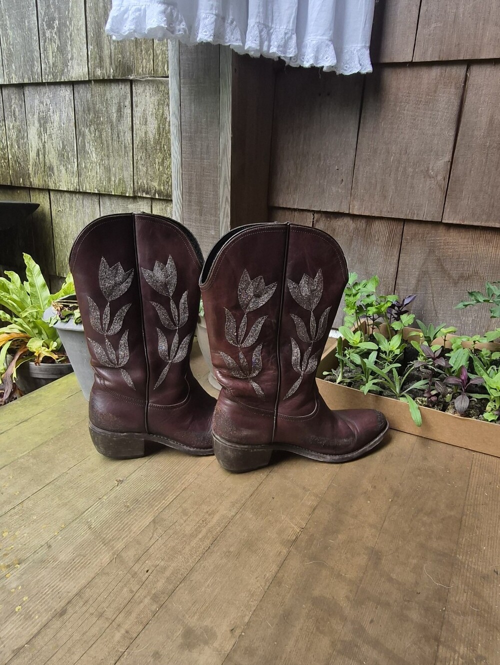 Golden Goose Embroidered Western Cowboy Boots Tulip Leather EU 39